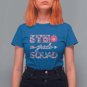 Funny Back To School Hunting T Shirt For Women 5TH Grade Squad Pink Camo Flag Apple Arrow TS11 Royal Blue Print Your Wear
