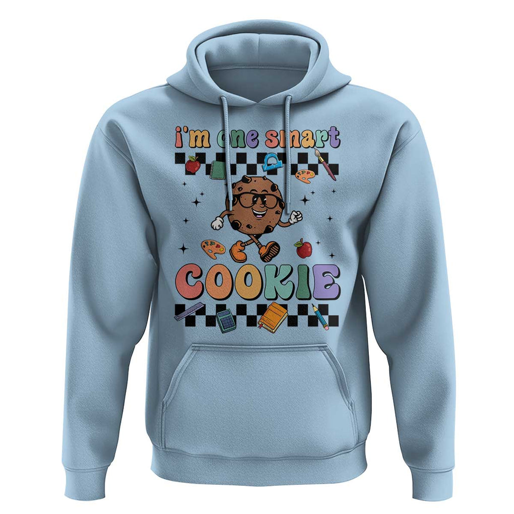Funny Student Hoodie I'm One Smart Cookie Apple Book Ruler Pencil TS11 Light Blue Print Your Wear