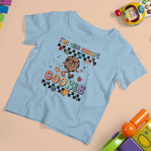 Funny Student T Shirt For Kid I'm One Smart Cookie Apple Book Ruler Pencil TS11 Light Blue Print Your Wear