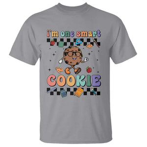 Funny Student T Shirt I'm One Smart Cookie Apple Book Ruler Pencil TS11 Sport Gray Print Your Wear
