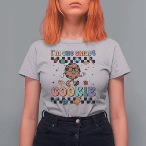 Funny Student T Shirt For Women I'm One Smart Cookie Apple Book Ruler Pencil TS11 Ice Gray Print Your Wear