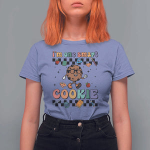 Funny Student T Shirt For Women I'm One Smart Cookie Apple Book Ruler Pencil TS11 Violet Print Your Wear