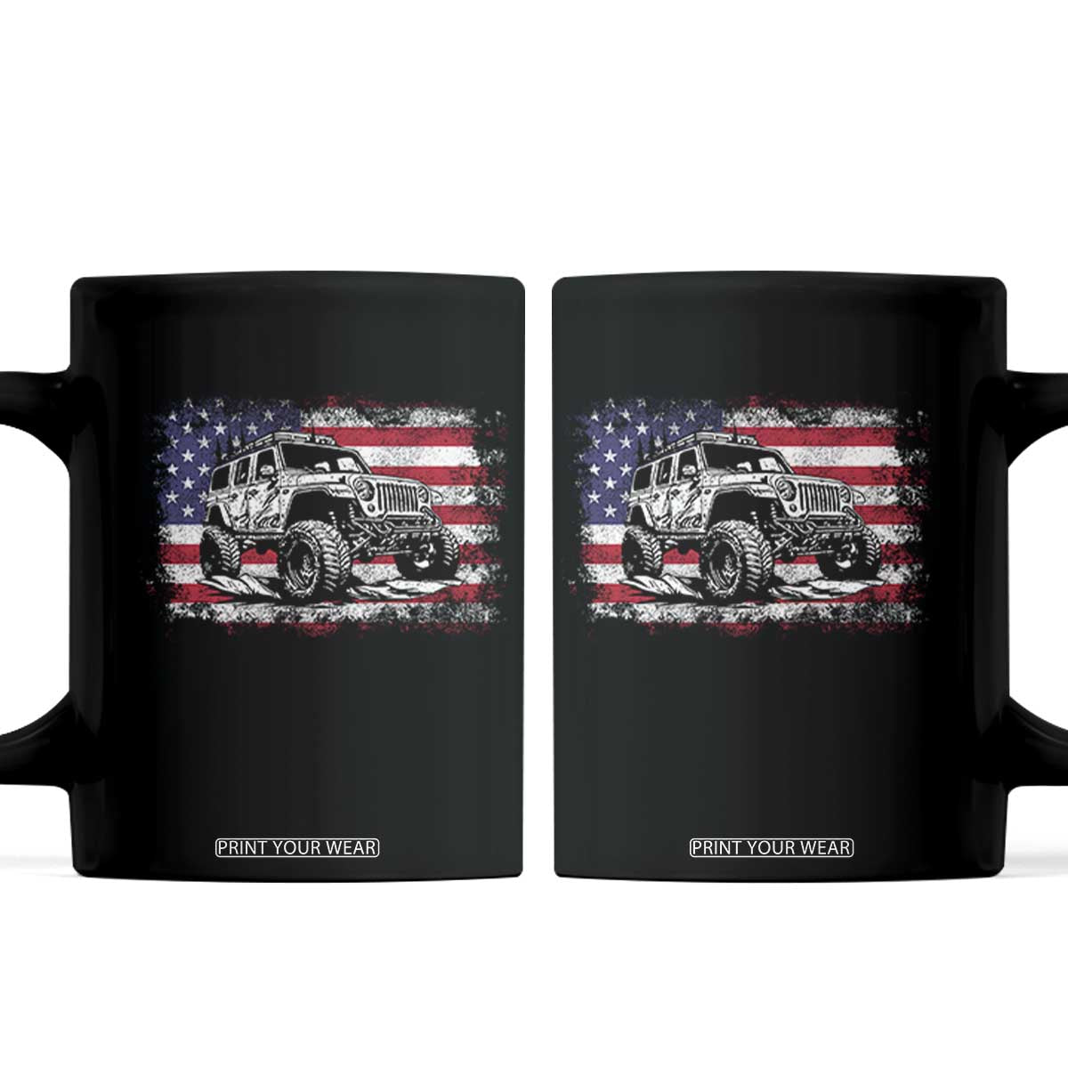 American Flag UTV Side By Side SXS Off Road Car Coffee Mug TS11 Black Print Your Wear