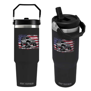 American Flag UTV Side By Side SXS Off Road Car Flip Straw Tumbler TS11 One Size: 30 oz Black Print Your Wear