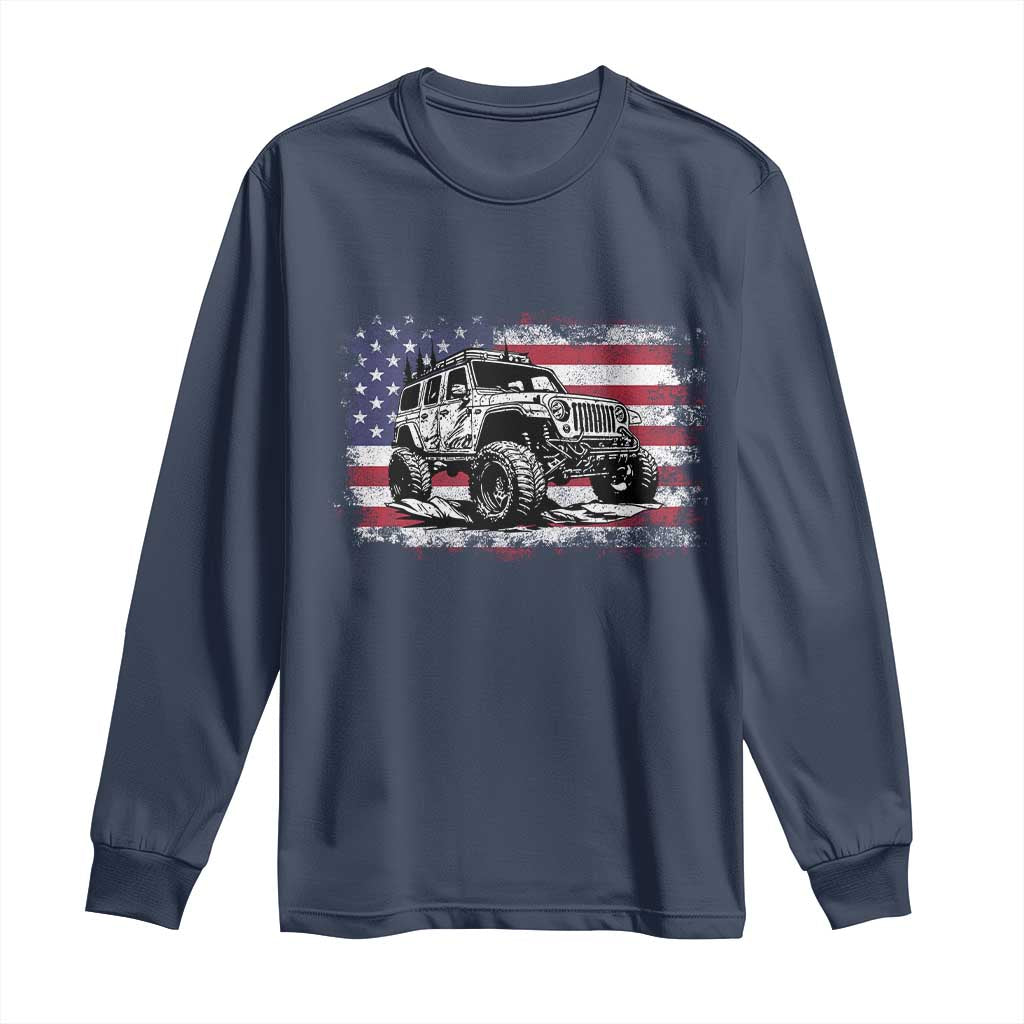 American Flag UTV Side By Side SXS Off Road Car Long Sleeve Shirt TS11 Navy Print Your Wear