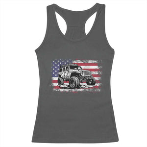 American Flag UTV Side By Side SXS Off Road Car Racerback Tank Top TS11 Dark Heather Print Your Wear