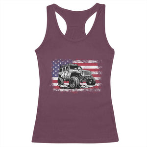 American Flag UTV Side By Side SXS Off Road Car Racerback Tank Top TS11 Maroon Print Your Wear