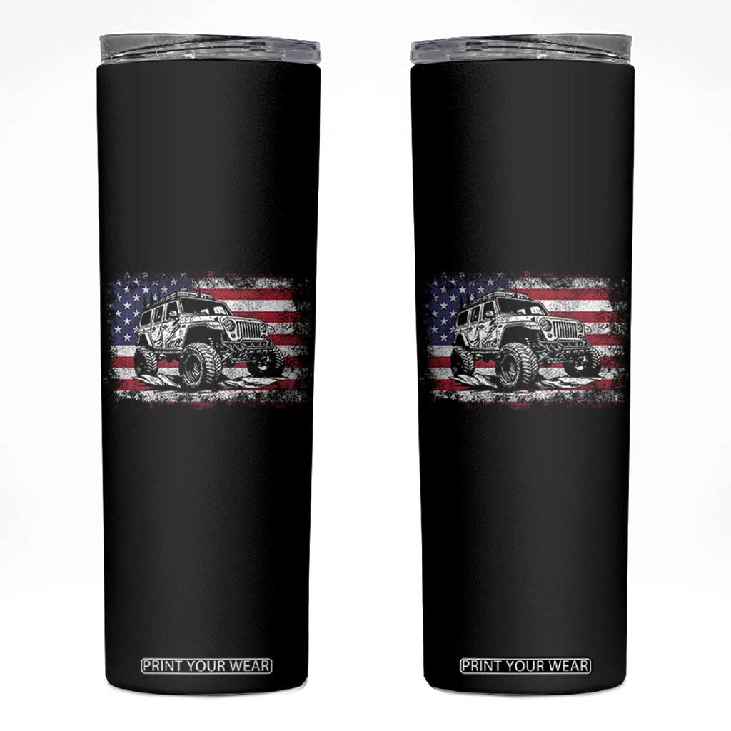 American Flag UTV Side By Side SXS Off Road Car Skinny Tumbler TS11 Black Print Your Wear