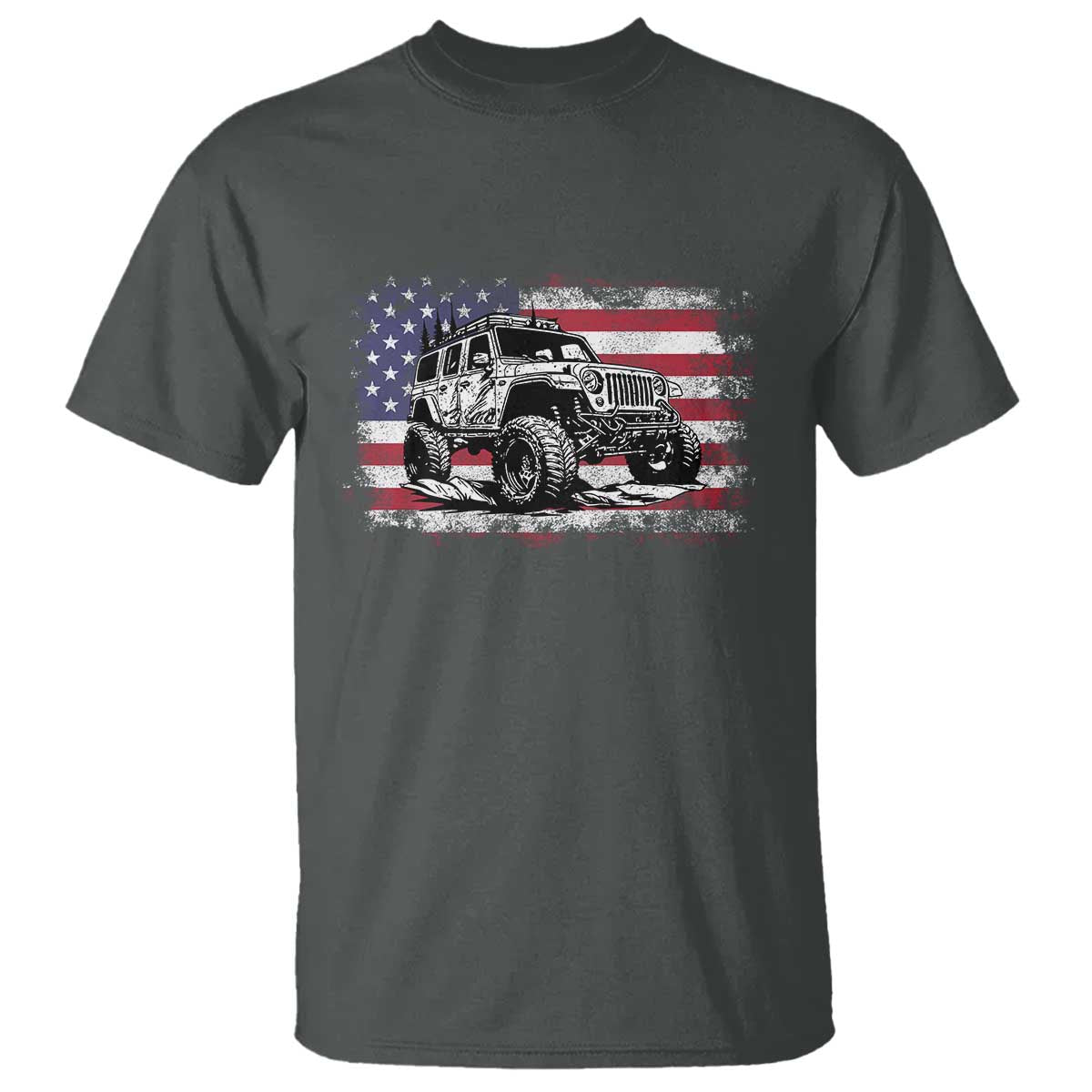 American Flag UTV Side By Side SXS Off Road Car T Shirt TS11 Dark Heather Print Your Wear