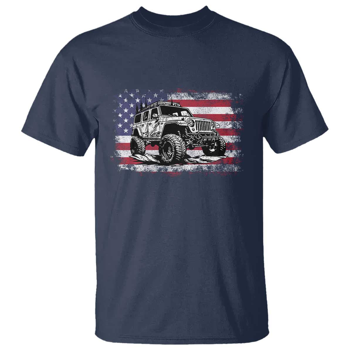 American Flag UTV Side By Side SXS Off Road Car T Shirt TS11 Navy Print Your Wear