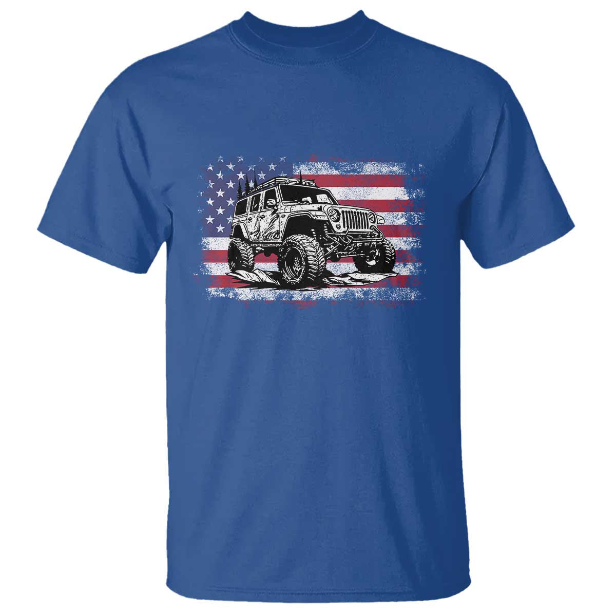 American Flag UTV Side By Side SXS Off Road Car T Shirt TS11 Royal Blue Print Your Wear
