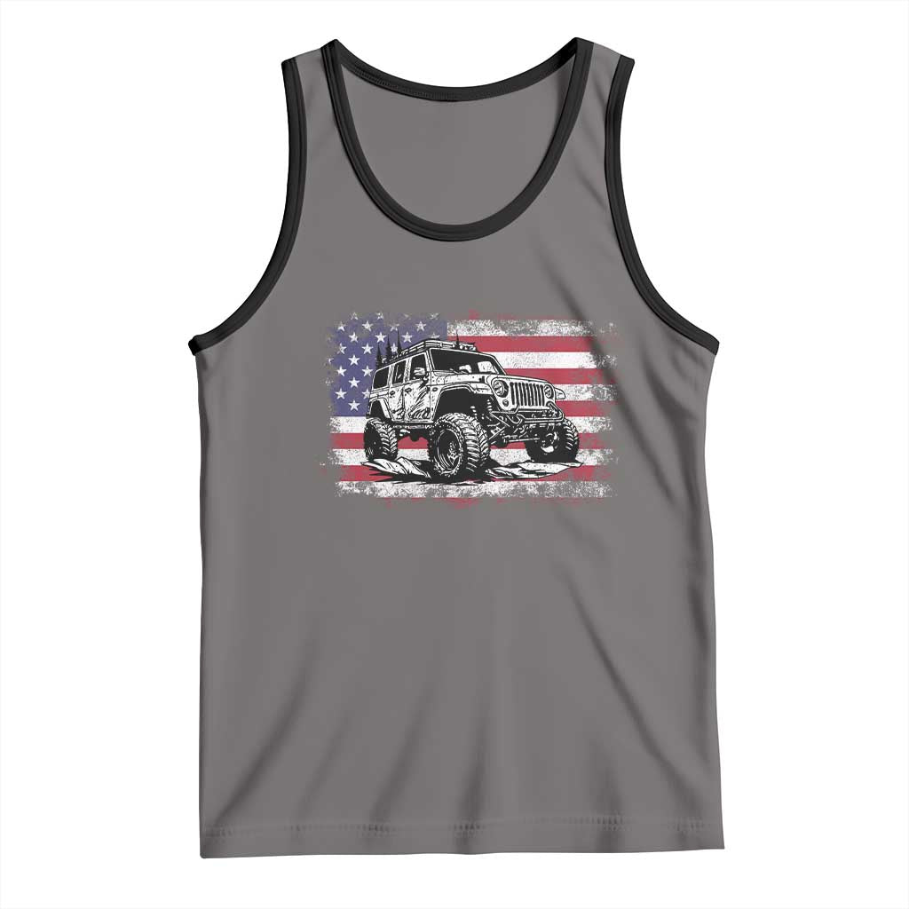 American Flag UTV Side By Side SXS Off Road Car Tank Top TS11 Deep Heather Black Print Your Wear