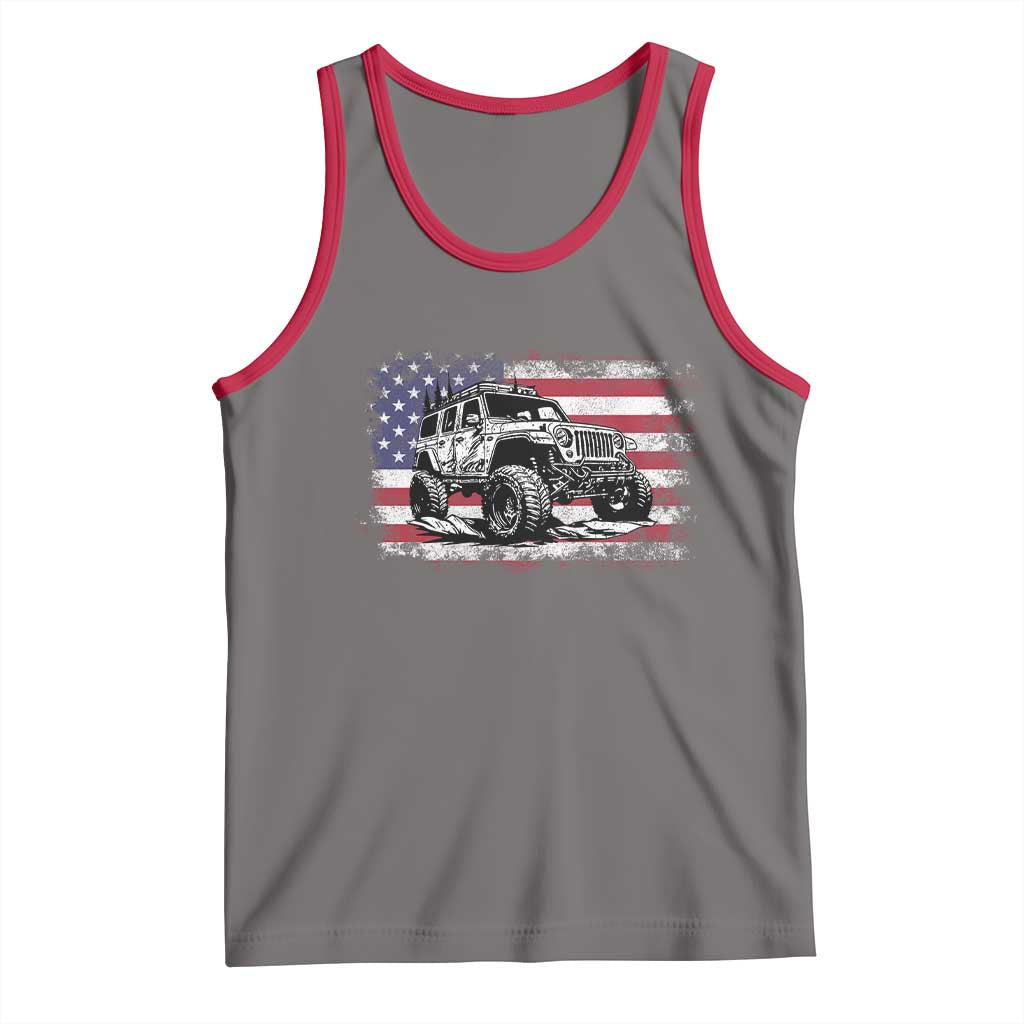 American Flag UTV Side By Side SXS Off Road Car Tank Top TS11 Deep Heather Red Print Your Wear