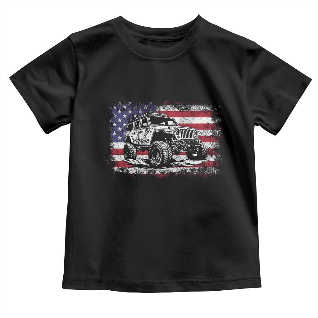 American Flag UTV Side By Side SXS Off Road Car Toddler T Shirt TS11 Black Print Your Wear