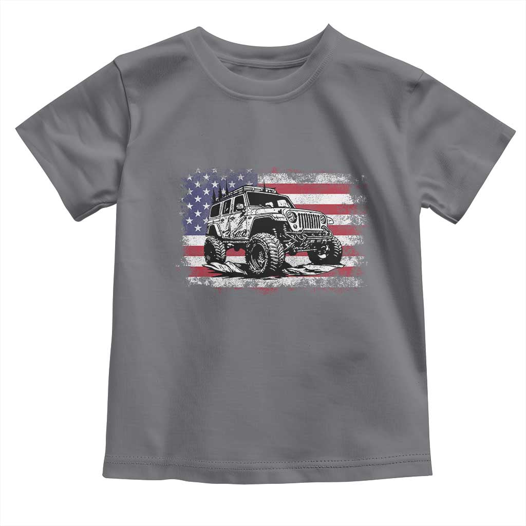 American Flag UTV Side By Side SXS Off Road Car Toddler T Shirt TS11 Charcoal Print Your Wear