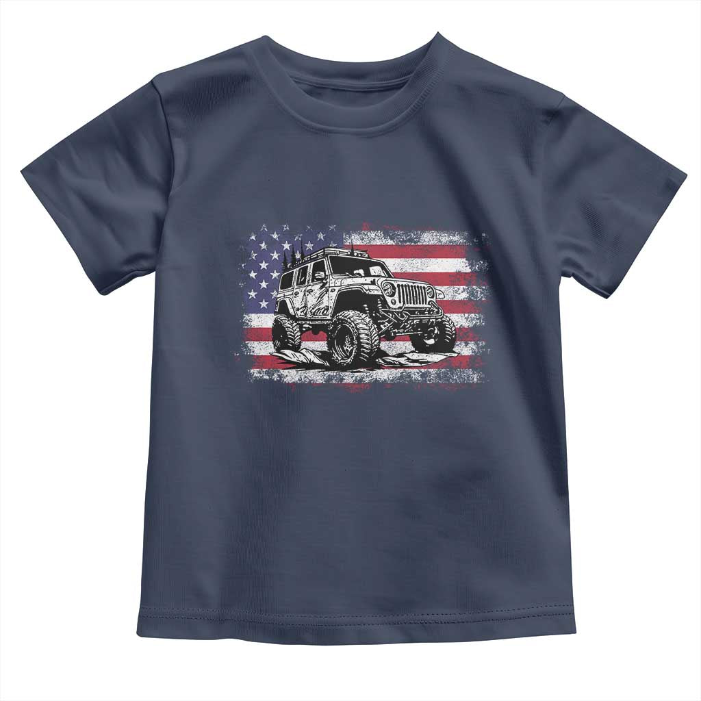 American Flag UTV Side By Side SXS Off Road Car Toddler T Shirt TS11 Navy Print Your Wear