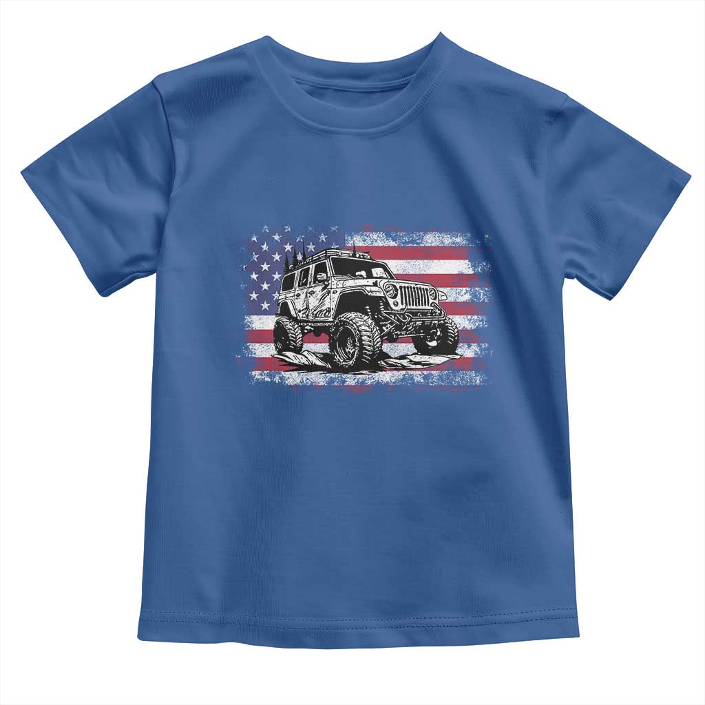American Flag UTV Side By Side SXS Off Road Car Toddler T Shirt TS11 Royal Blue Print Your Wear