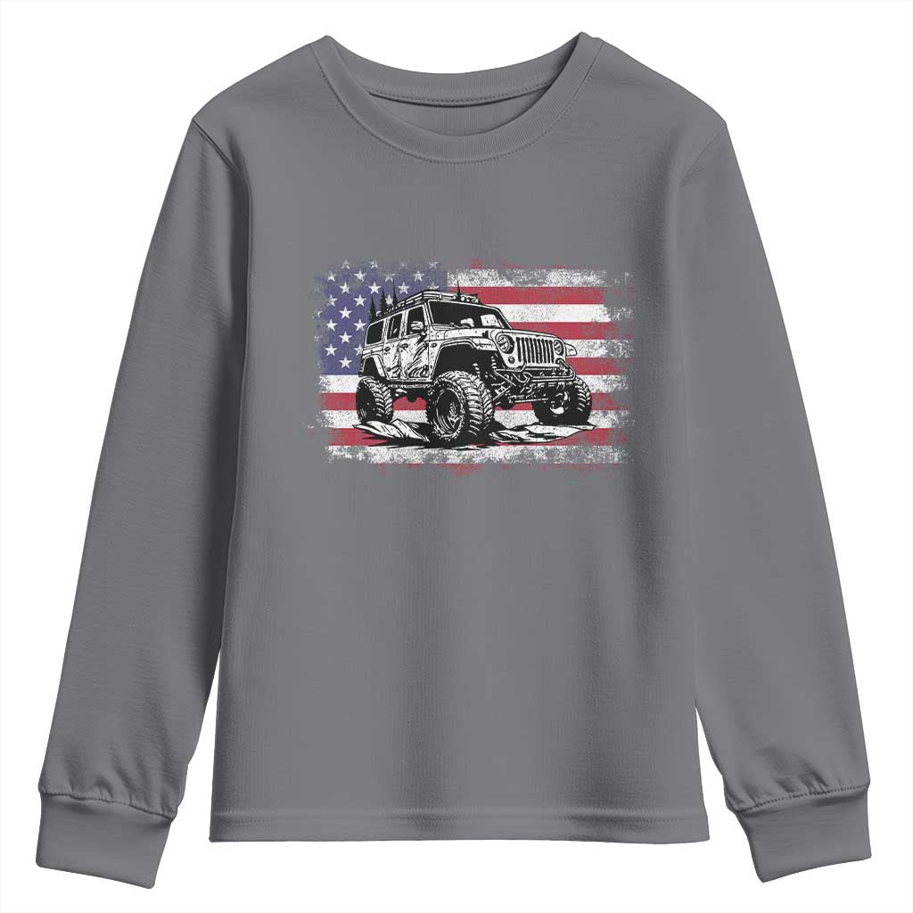 American Flag UTV Side By Side SXS Off Road Car Youth Sweatshirt TS11 Charcoal Print Your Wear
