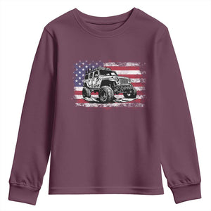 American Flag UTV Side By Side SXS Off Road Car Youth Sweatshirt TS11 Maroon Print Your Wear