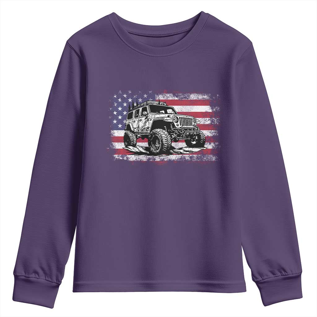 American Flag UTV Side By Side SXS Off Road Car Youth Sweatshirt TS11 Purple Print Your Wear