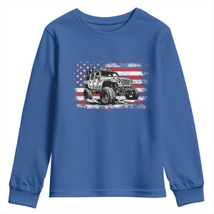 American Flag UTV Side By Side SXS Off Road Car Youth Sweatshirt TS11 Royal Blue Print Your Wear