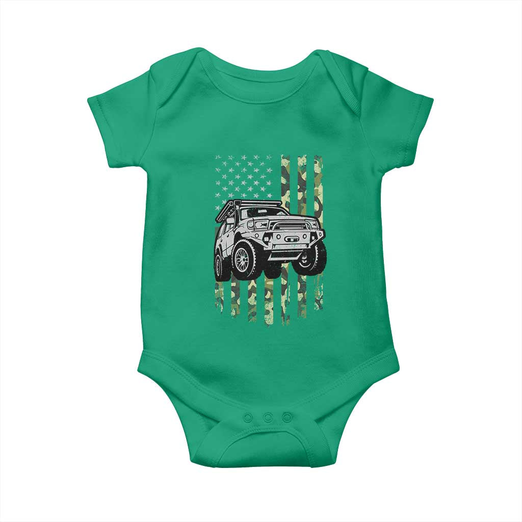 Camouflage American Flag UTV Side By Side SXS Off Road Car Baby Onesie TS11 Irish Green Print Your Wear
