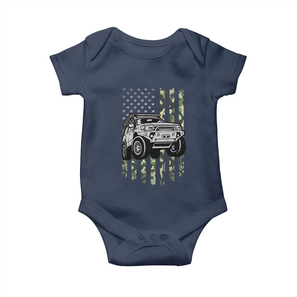 Camouflage American Flag UTV Side By Side SXS Off Road Car Baby Onesie TS11 Navy Print Your Wear