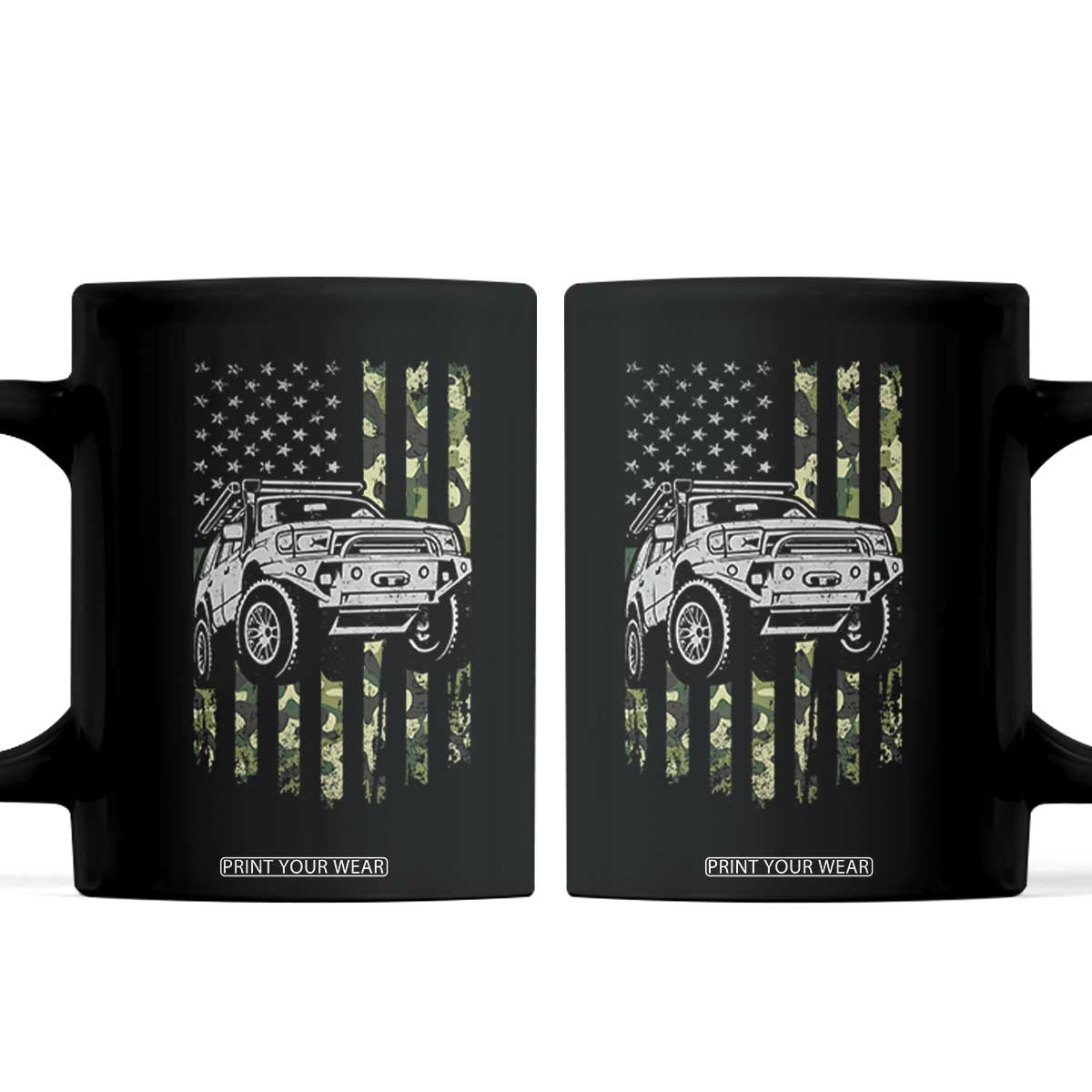 Camouflage American Flag UTV Side By Side SXS Off Road Car Coffee Mug TS11 Black Print Your Wear