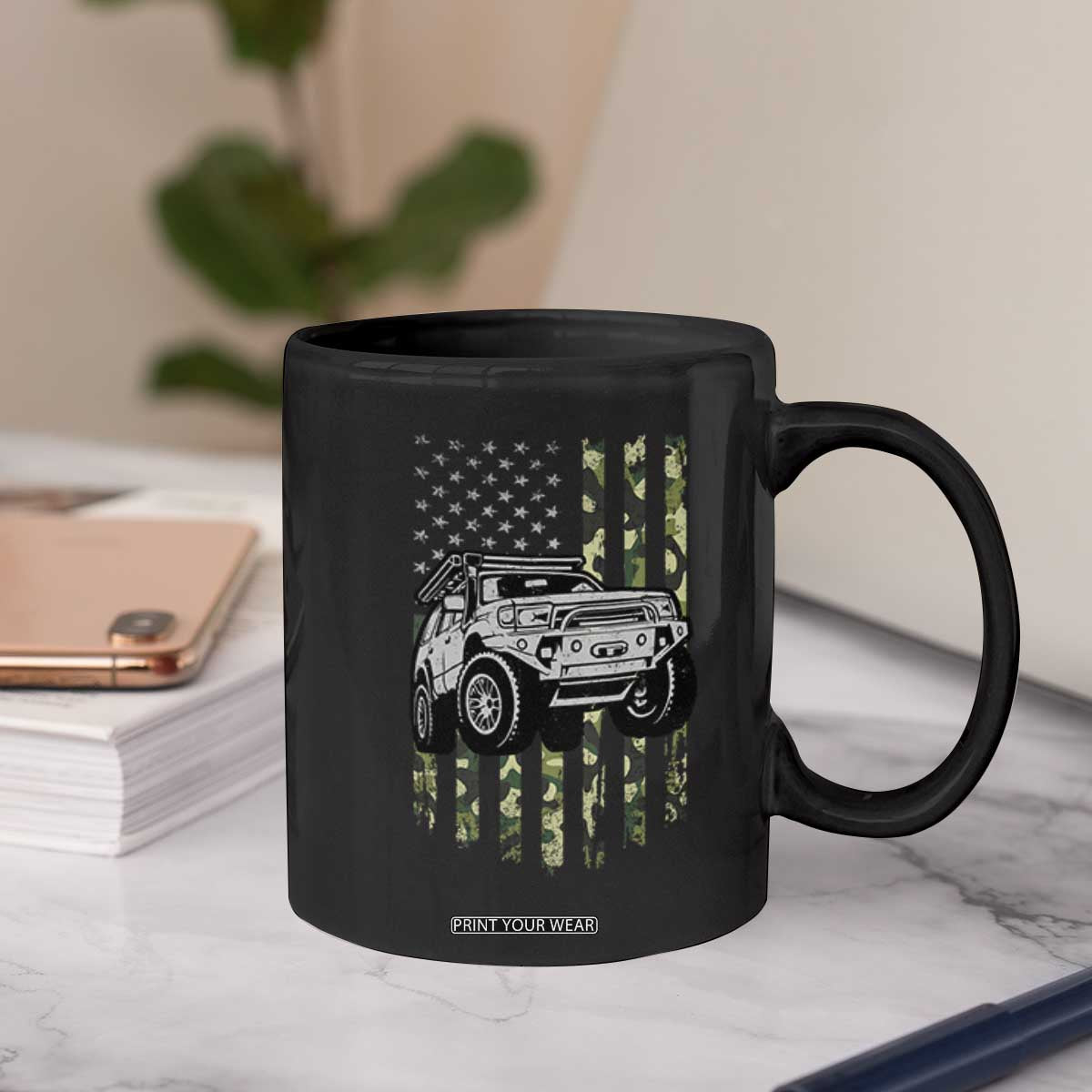 Camouflage American Flag UTV Side By Side SXS Off Road Car Coffee Mug TS11 Print Your Wear