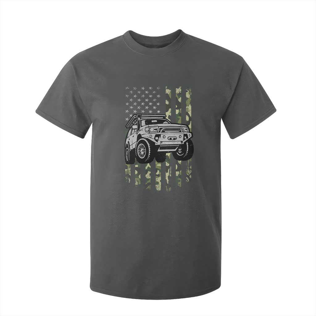 Camouflage American Flag UTV Side By Side SXS Off Road Car T Shirt For Kid TS11 Dark Heather Print Your Wear