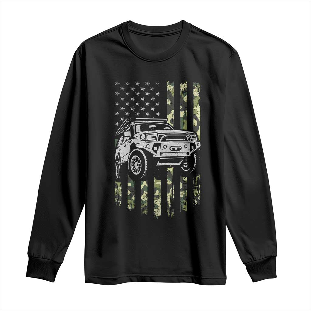 Camouflage American Flag UTV Side By Side SXS Off Road Car Long Sleeve Shirt TS11 Black Print Your Wear