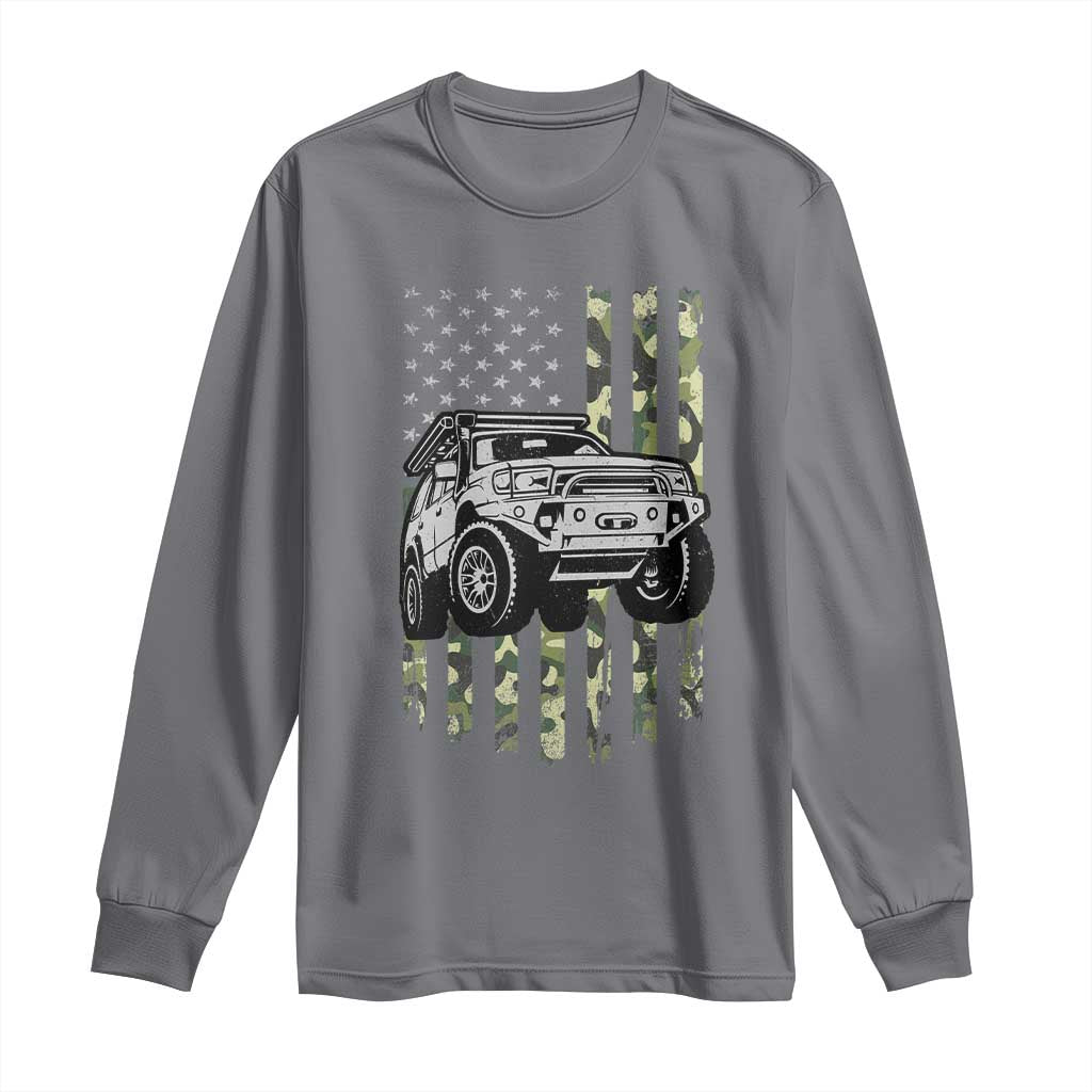 Camouflage American Flag UTV Side By Side SXS Off Road Car Long Sleeve Shirt TS11 Charcoal Print Your Wear