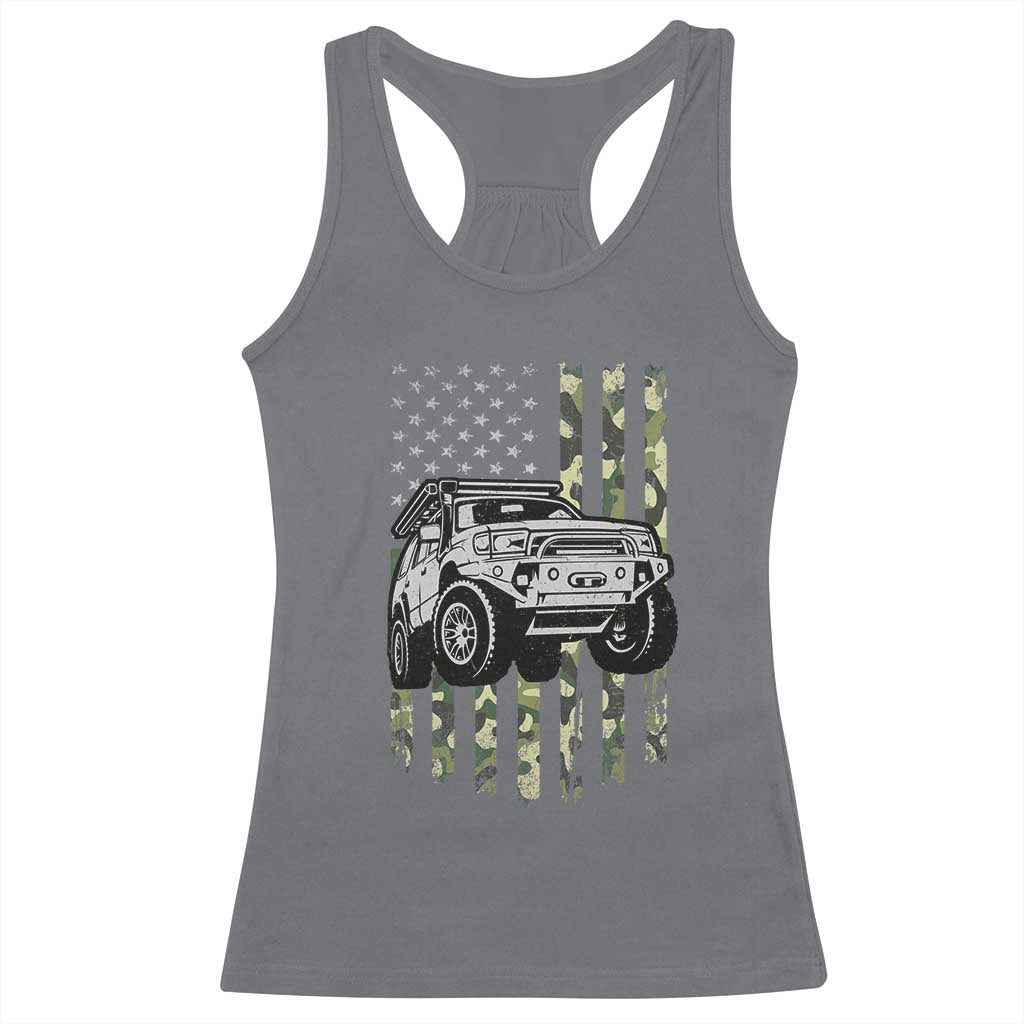 Camouflage American Flag UTV Side By Side SXS Off Road Car Racerback Tank Top TS11 Charcoal Print Your Wear