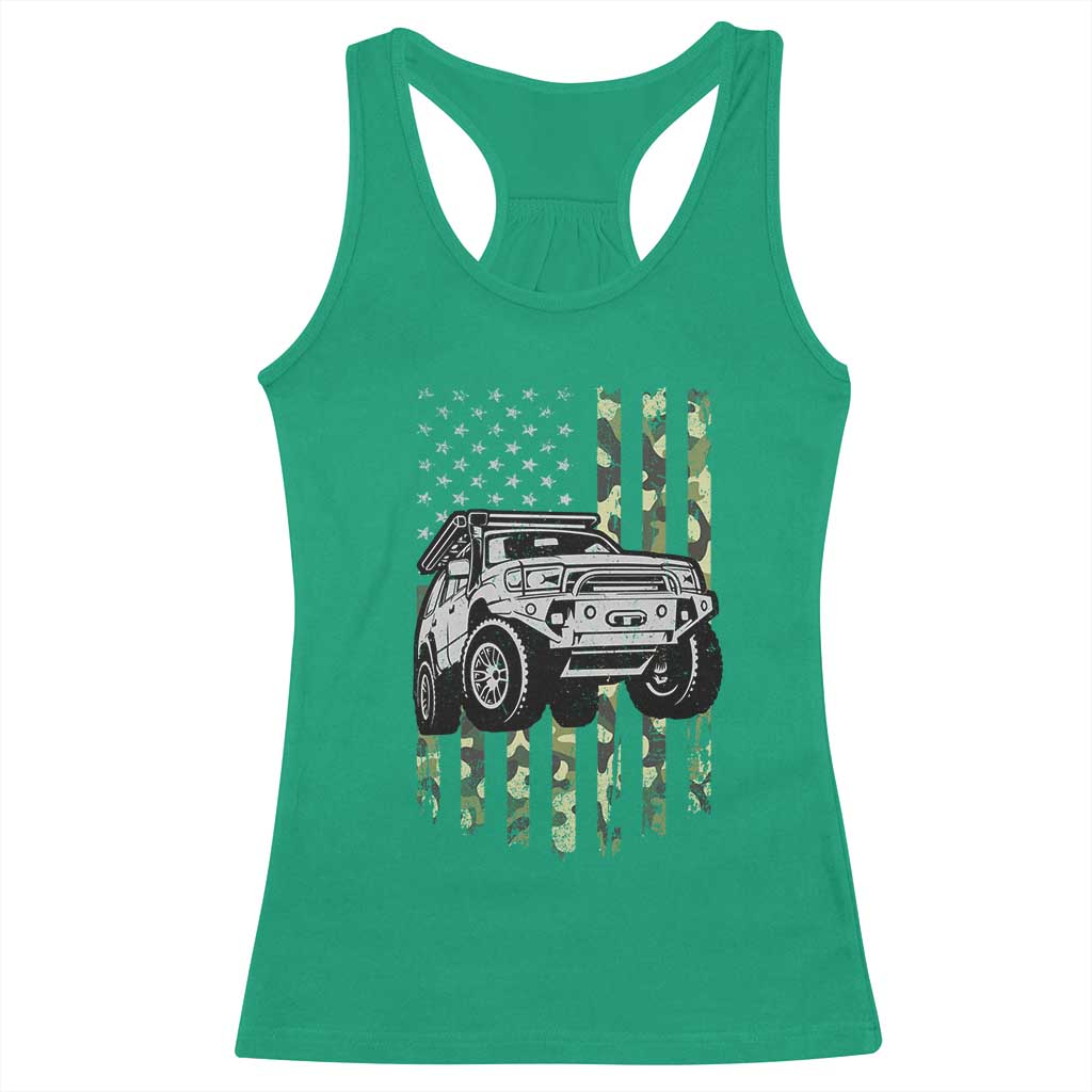 Camouflage American Flag UTV Side By Side SXS Off Road Car Racerback Tank Top TS11 Irish Green Print Your Wear