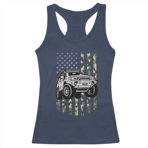Camouflage American Flag UTV Side By Side SXS Off Road Car Racerback Tank Top TS11 Navy Print Your Wear