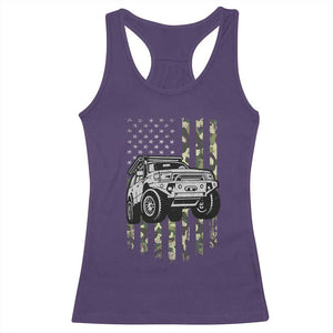 Camouflage American Flag UTV Side By Side SXS Off Road Car Racerback Tank Top TS11 Purple Print Your Wear