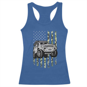 Camouflage American Flag UTV Side By Side SXS Off Road Car Racerback Tank Top TS11 Royal Blue Print Your Wear