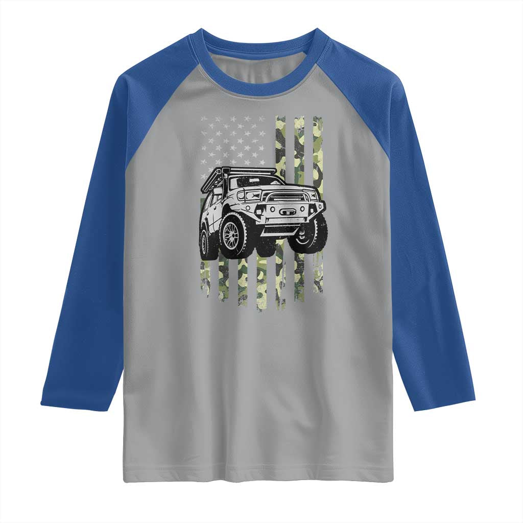 Camouflage American Flag UTV Side By Side SXS Off Road Car Raglan Shirt TS11 Sport Gray Royal Print Your Wear