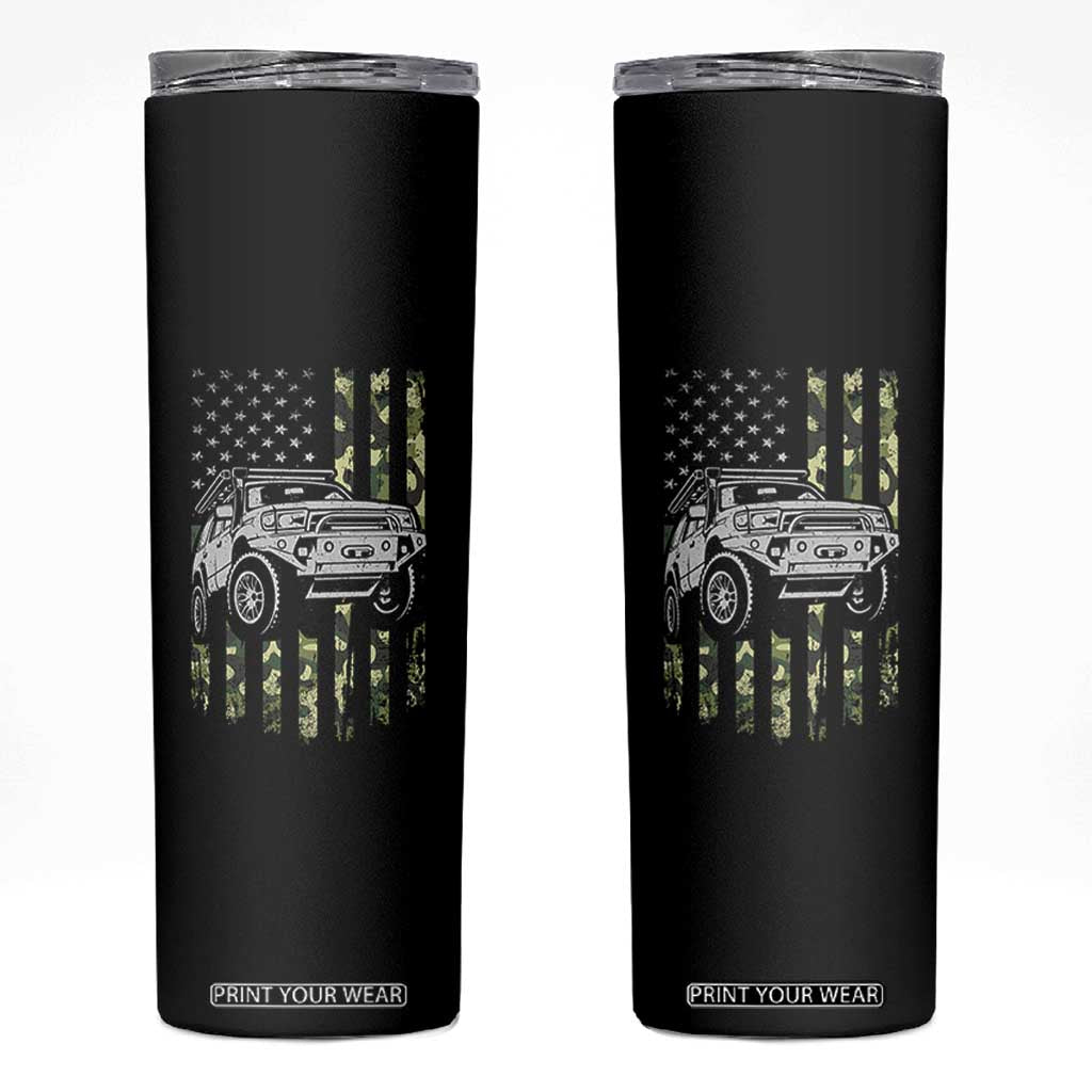 Camouflage American Flag UTV Side By Side SXS Off Road Car Skinny Tumbler TS11 Black Print Your Wear