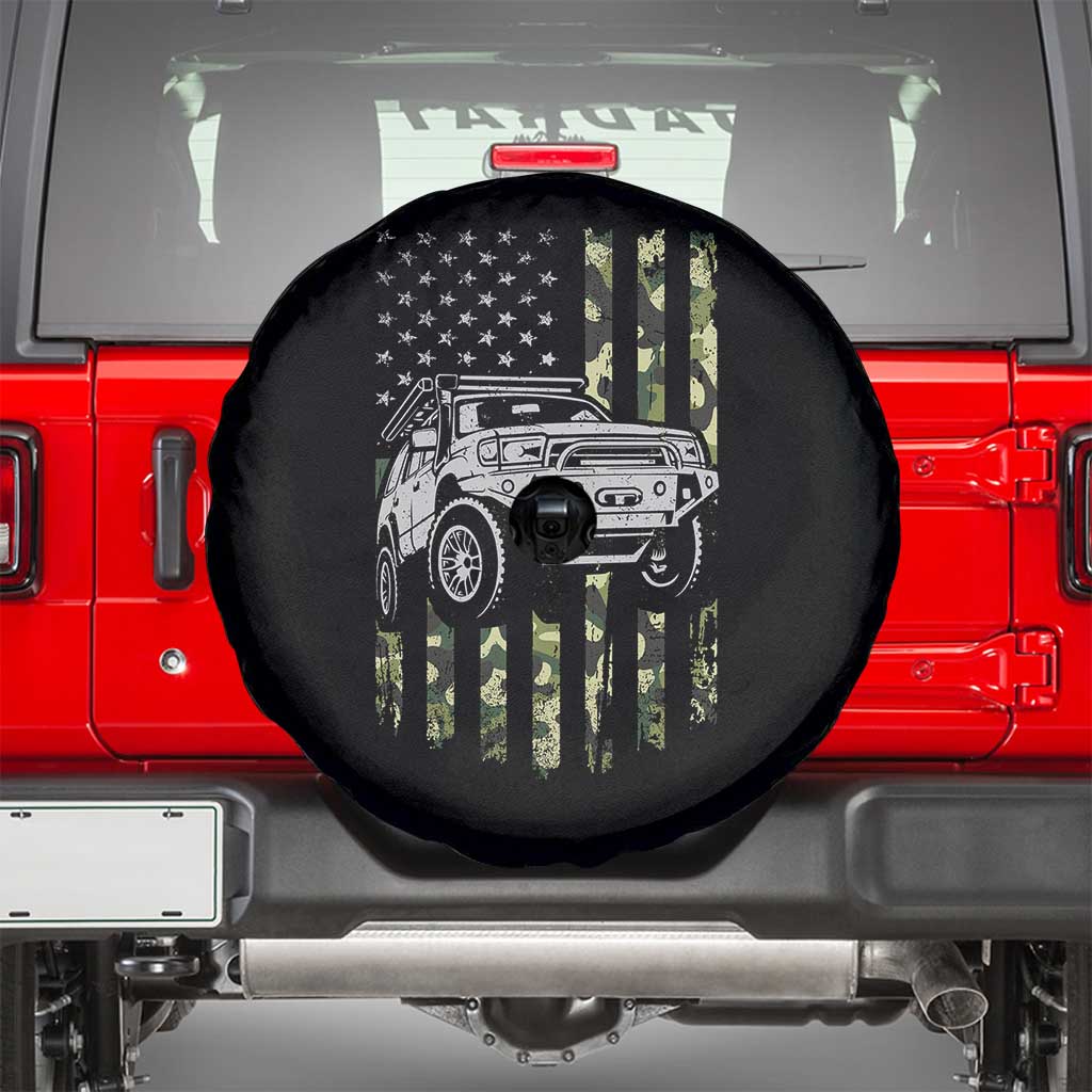 Camouflage American Flag UTV Side By Side SXS Off Road Car Spare Tire Cover TS11 Black Print Your Wear