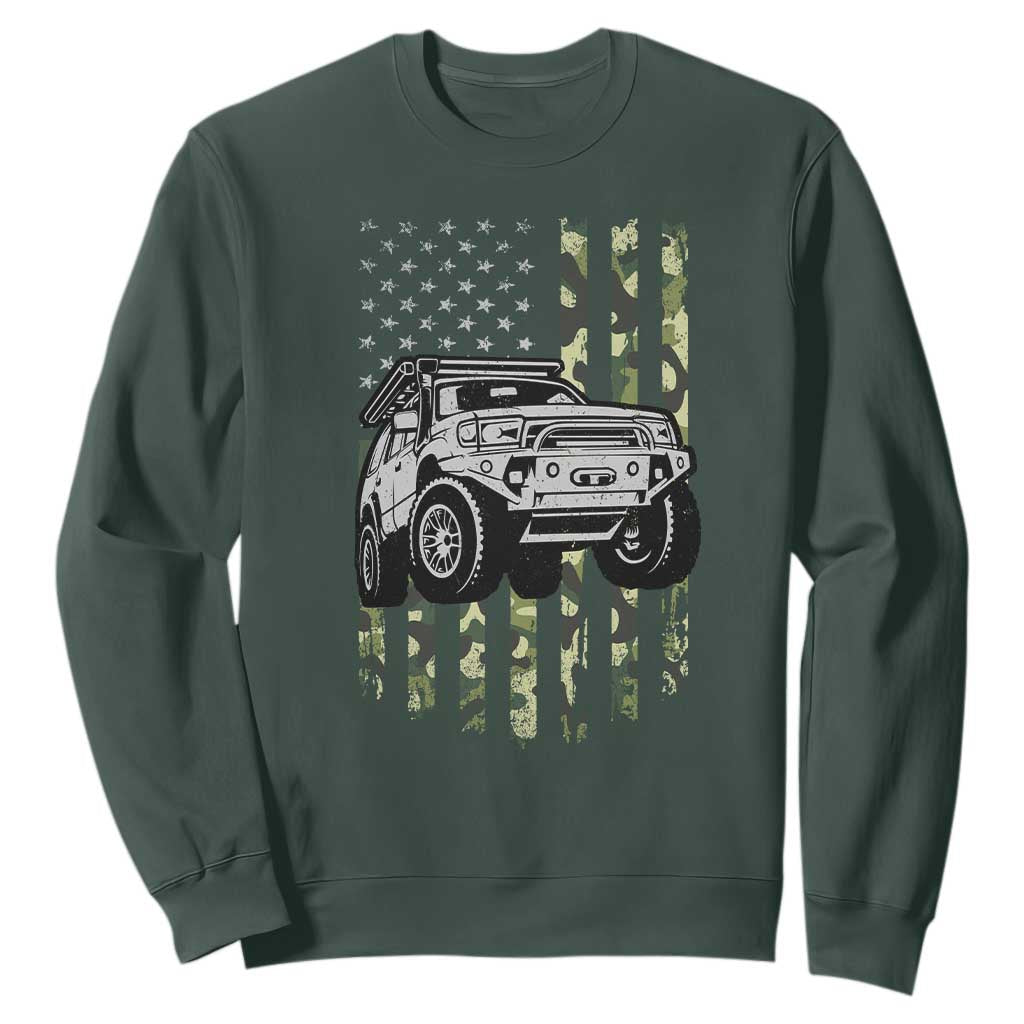 Camouflage American Flag UTV Side By Side SXS Off Road Car Sweatshirt TS11 Dark Forest Green Print Your Wear