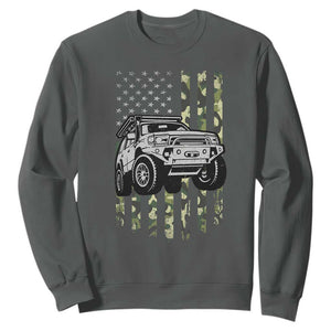 Camouflage American Flag UTV Side By Side SXS Off Road Car Sweatshirt TS11 Dark Heather Print Your Wear