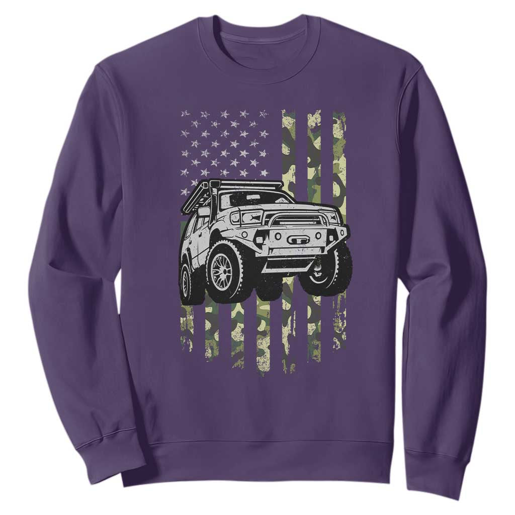 Camouflage American Flag UTV Side By Side SXS Off Road Car Sweatshirt TS11 Purple Print Your Wear
