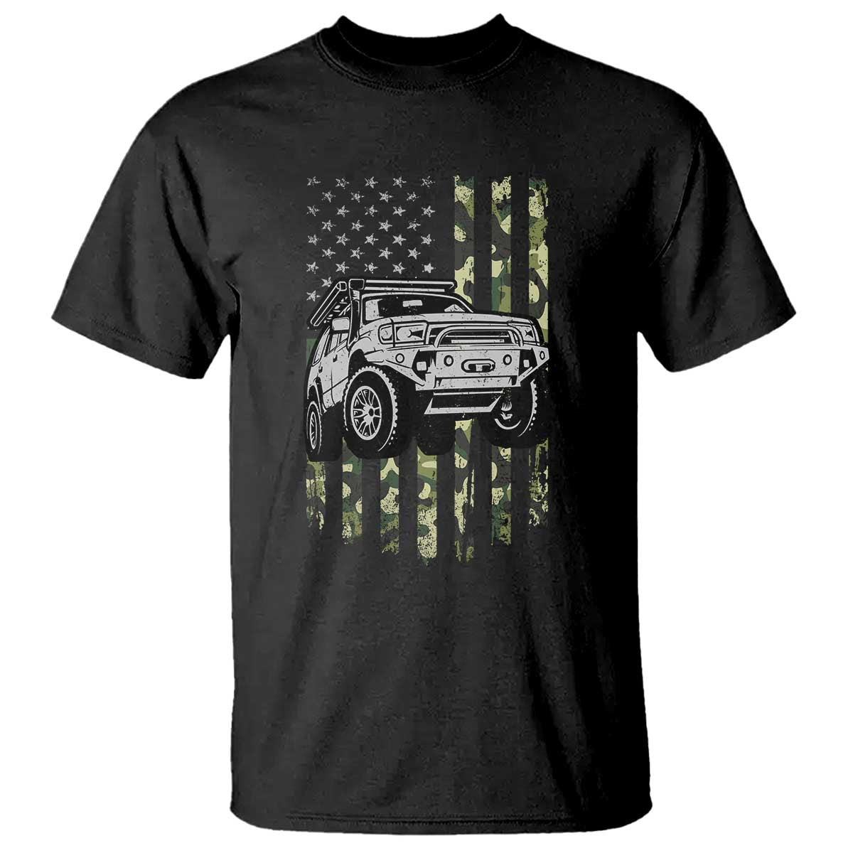 Camouflage American Flag UTV Side By Side SXS Off Road Car T Shirt TS11 Black Print Your Wear