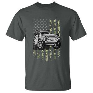 Camouflage American Flag UTV Side By Side SXS Off Road Car T Shirt TS11 Dark Heather Print Your Wear