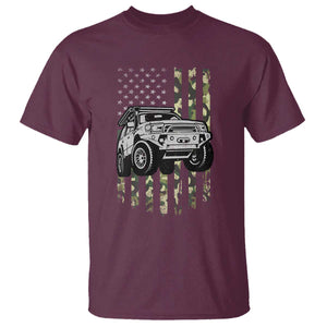 Camouflage American Flag UTV Side By Side SXS Off Road Car T Shirt TS11 Maroon Print Your Wear