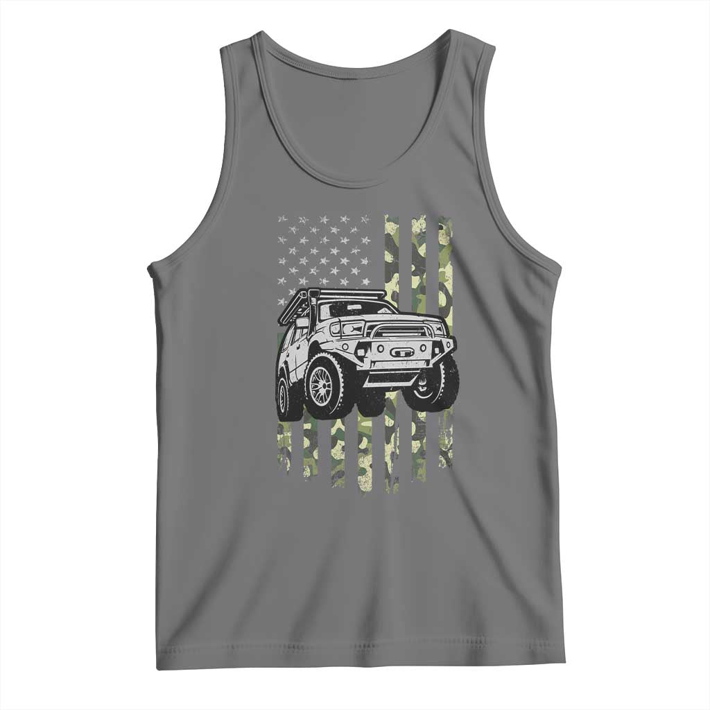 Camouflage American Flag UTV Side By Side SXS Off Road Car Tank Top TS11 Black Heather Print Your Wear