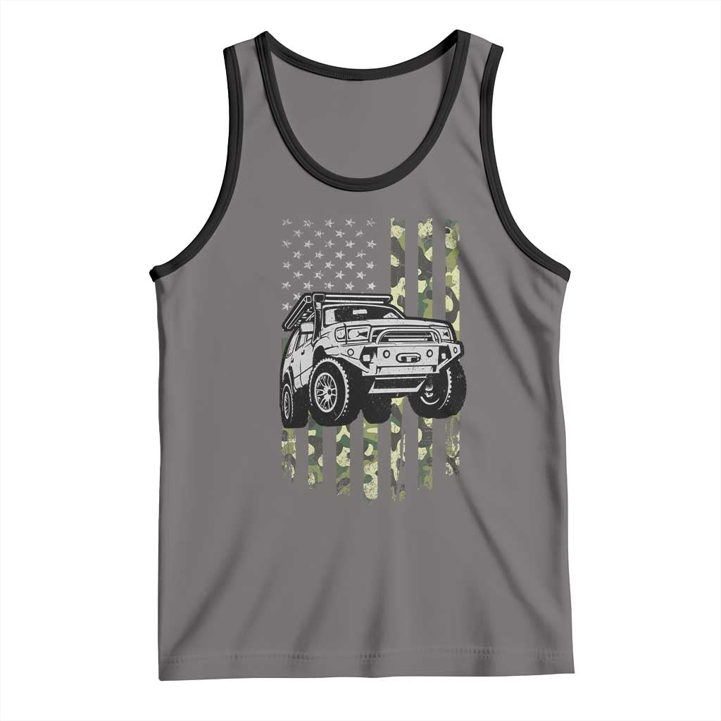 Camouflage American Flag UTV Side By Side SXS Off Road Car Tank Top TS11 Deep Heather Black Print Your Wear