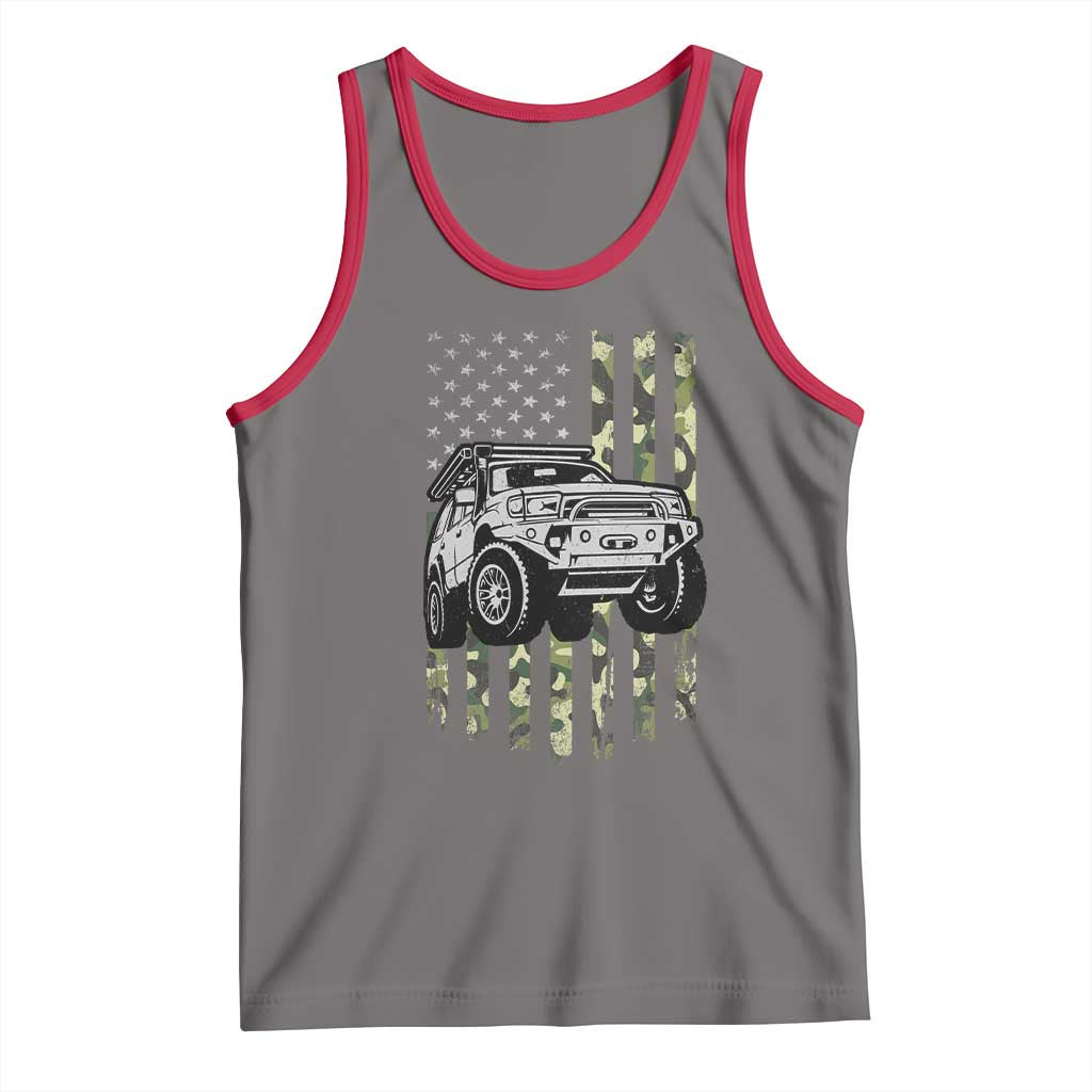 Camouflage American Flag UTV Side By Side SXS Off Road Car Tank Top TS11 Deep Heather Red Print Your Wear