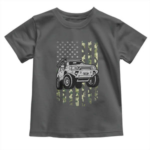Camouflage American Flag UTV Side By Side SXS Off Road Car Toddler T Shirt TS11 Dark Heather Print Your Wear